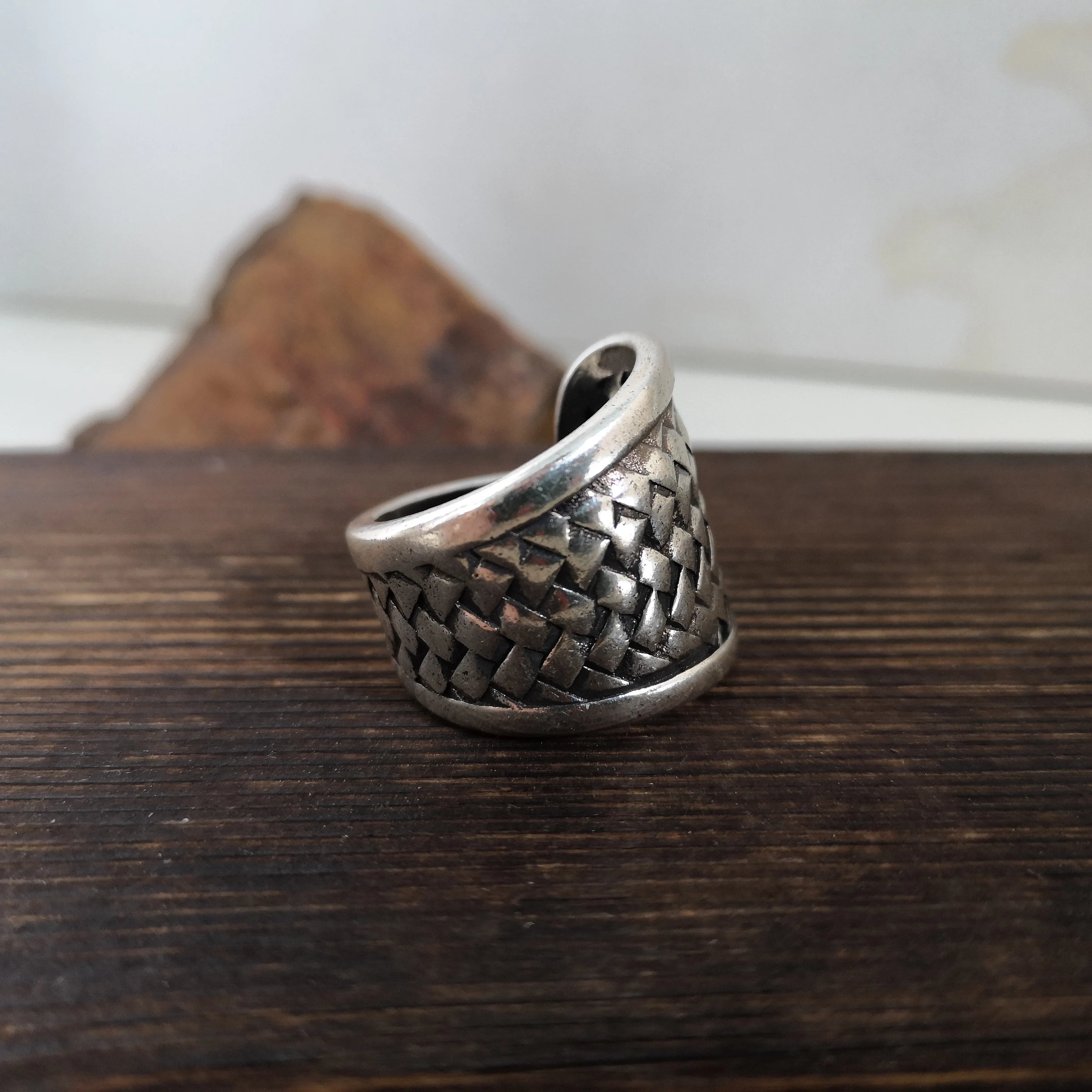 Vintage Silver Color Metal Geometric Irregular Flowers Love Opening Rings for Women Girls Party Travel Punk Jewelry HUANZHI 2021