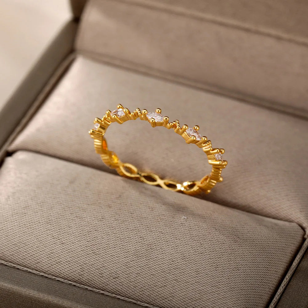 Simple Zircon Rings For Women Charming Couple Wedding Ring Gothic Minimalism Jewelry Accessories Gift Anillos Mujer