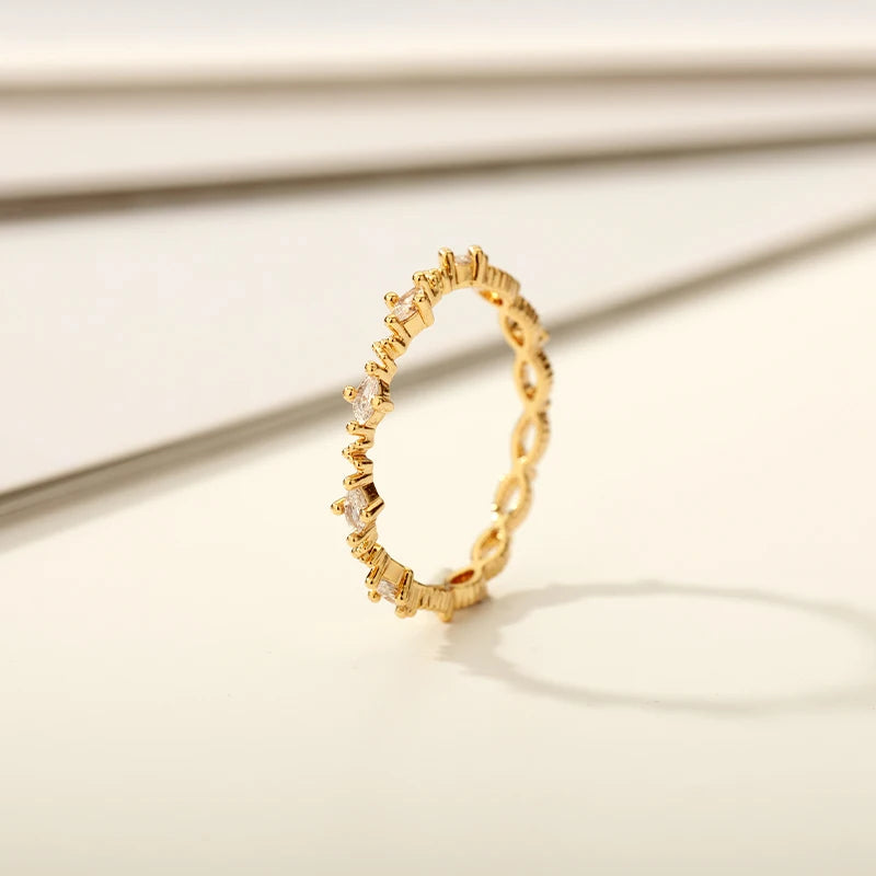 Simple Zircon Rings For Women Charming Couple Wedding Ring Gothic Minimalism Jewelry Accessories Gift Anillos Mujer