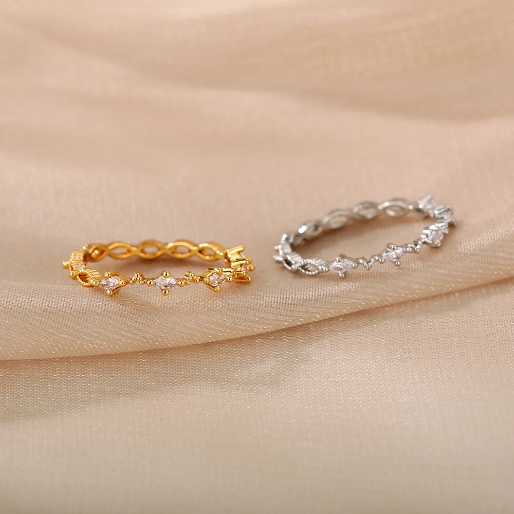 Simple Zircon Rings For Women Charming Couple Wedding Ring Gothic Minimalism Jewelry Accessories Gift Anillos Mujer