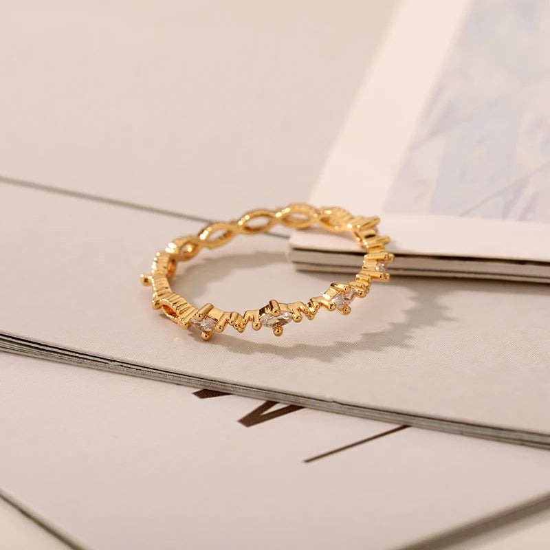 Simple Zircon Rings For Women Charming Couple Wedding Ring Gothic Minimalism Jewelry Accessories Gift Anillos Mujer