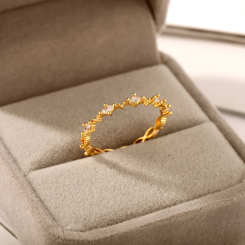 Simple Zircon Rings For Women Charming Couple Wedding Ring Gothic Minimalism Jewelry Accessories Gift Anillos Mujer