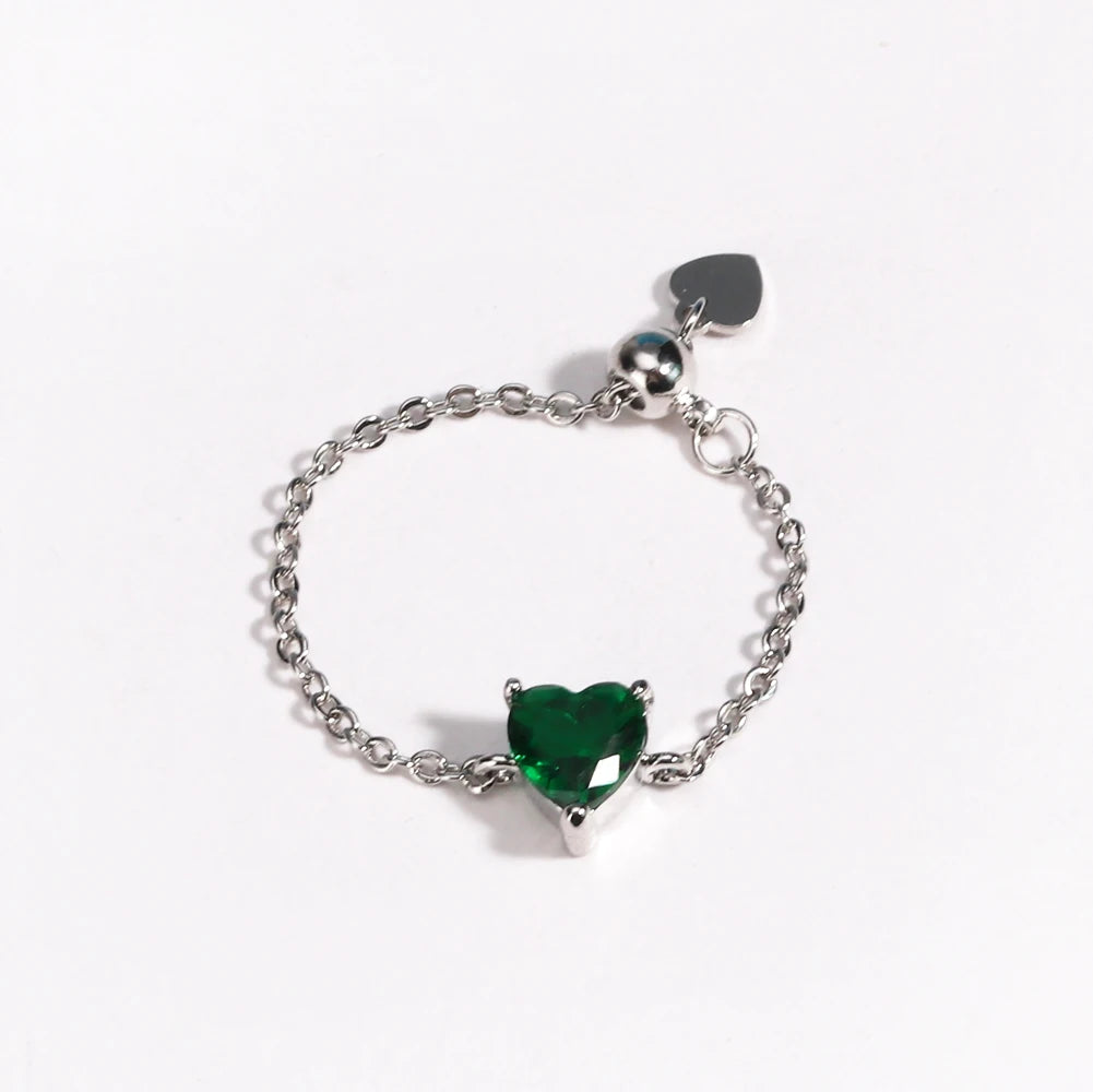 Green CZ Rings for Women Gold Silver Color Luxury Trendy Wedding Engagement Accessories Temperament Female Jewelry