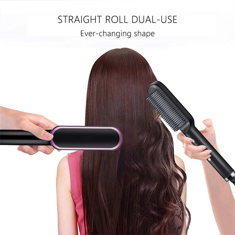 Multi-Functional Haircare Styler Comb Ptc Heating Steam Flat Iron Hair Protection Anti-Static Design Hair Straightener Comb
