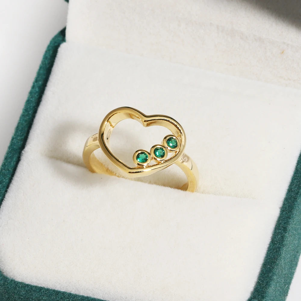 Green CZ Rings for Women Gold Silver Color Luxury Trendy Wedding Engagement Accessories Temperament Female Jewelry