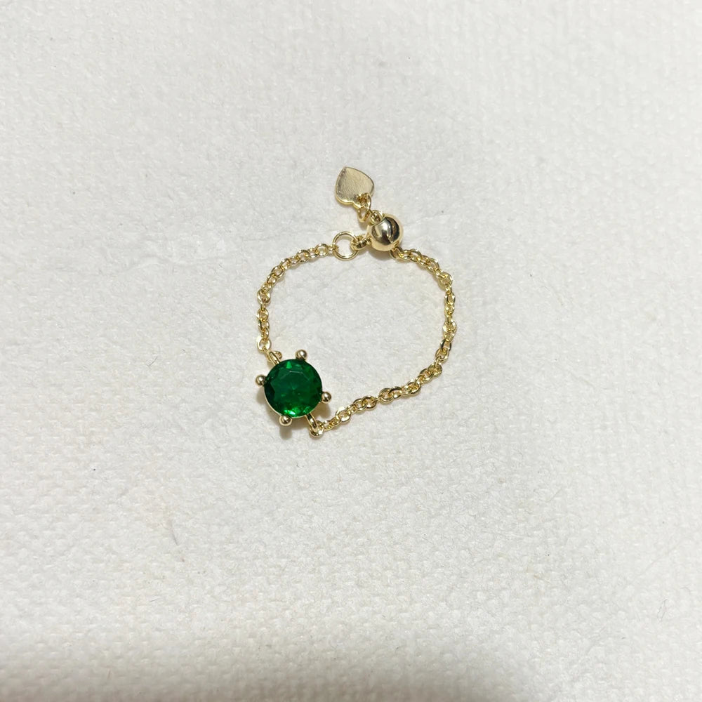 Green CZ Rings for Women Gold Silver Color Luxury Trendy Wedding Engagement Accessories Temperament Female Jewelry