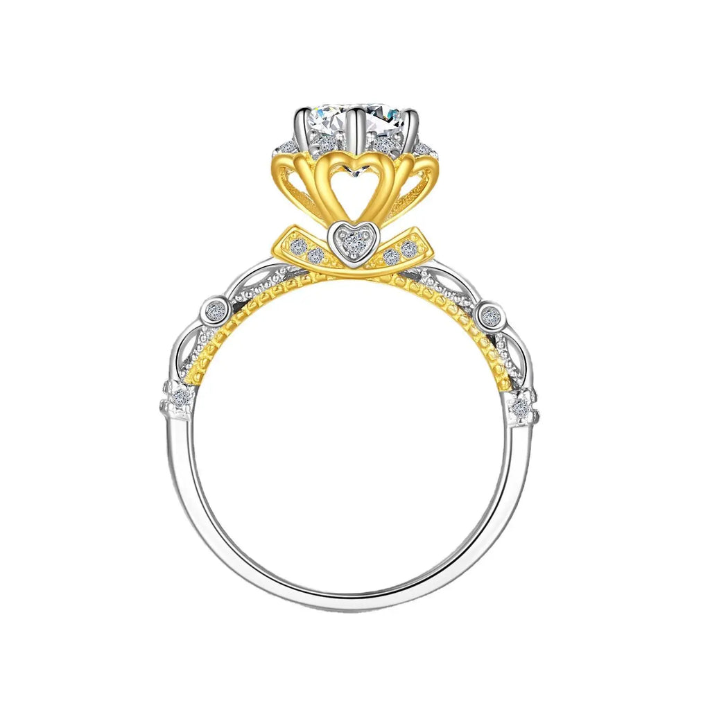 1 Carat Moissanite Maiden's Bouquet Luxury Women's Ring PT950Platinum High-Purity Eternal Sparkle Engagement Pure Love Gift Band