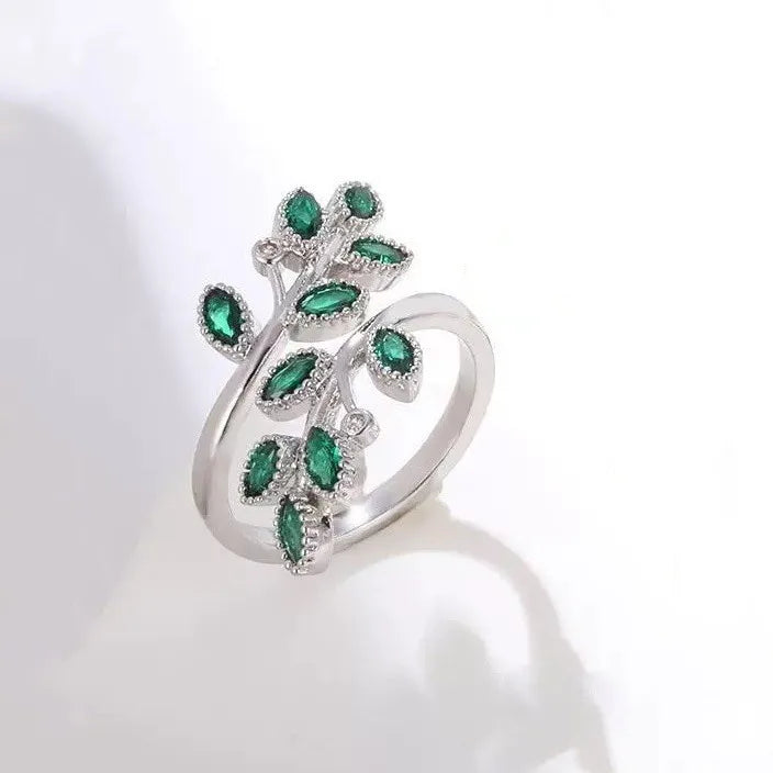 Green CZ Rings for Women Gold Silver Color Luxury Trendy Wedding Engagement Accessories Temperament Female Jewelry