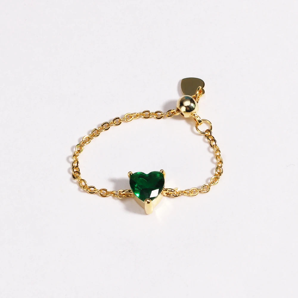 Green CZ Rings for Women Gold Silver Color Luxury Trendy Wedding Engagement Accessories Temperament Female Jewelry