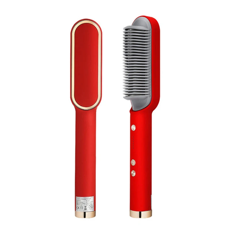 Multi-Functional Haircare Styler Comb Ptc Heating Steam Flat Iron Hair Protection Anti-Static Design Hair Straightener Comb